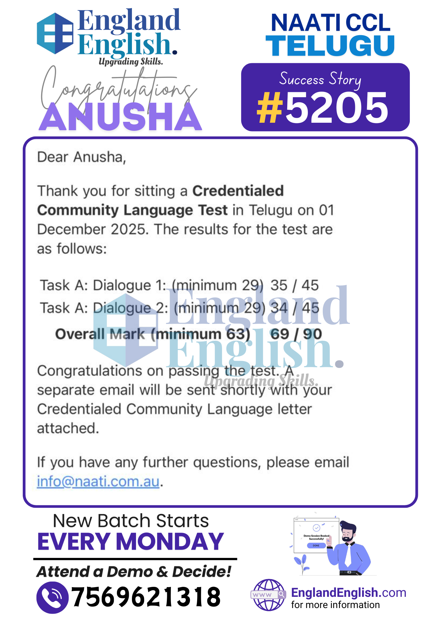 Best NAATI CCL Telugu Coaching Center in India i.e, England English (3)