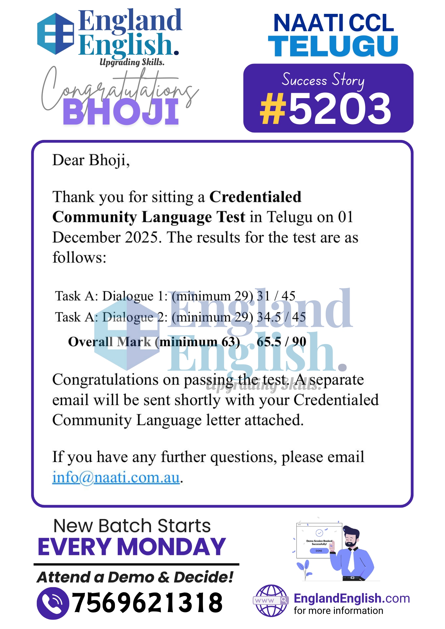 Best NAATI CCL Telugu Coaching Center in India i.e, England English (5)